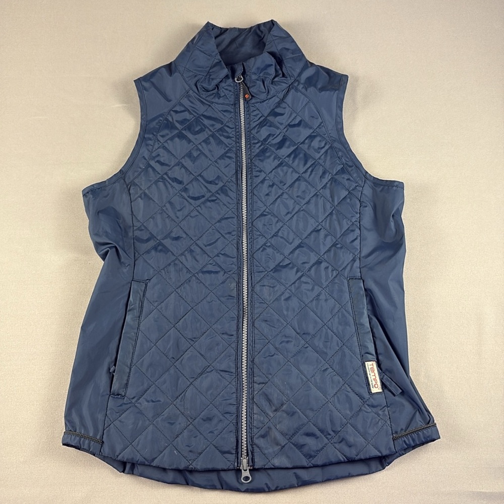 Tempo Equestrian Outerwear Vest Women's Navy Blue Size M 2 Zippers Size Adjust